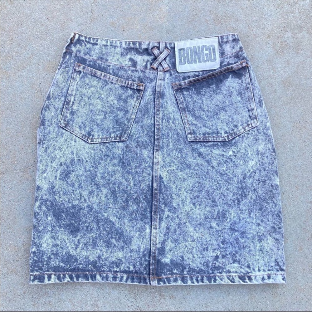 BONGO Denim Pencil Skirt in Washed Black - Picture 2 of 8